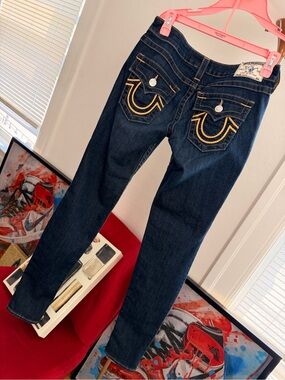 True Religion Women's Dark Wash Skinny Jeans - Dark Indigo